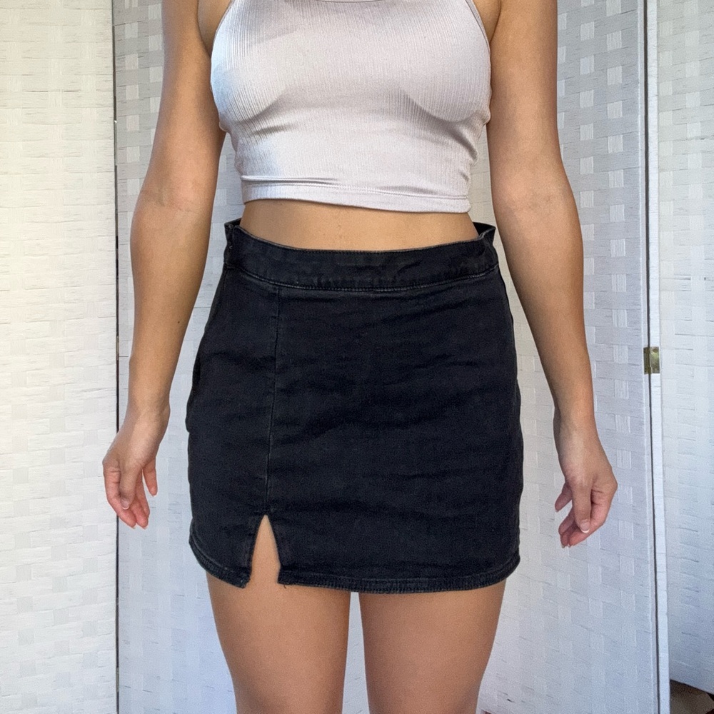 American Eagle Outfitters Black Denim Skort